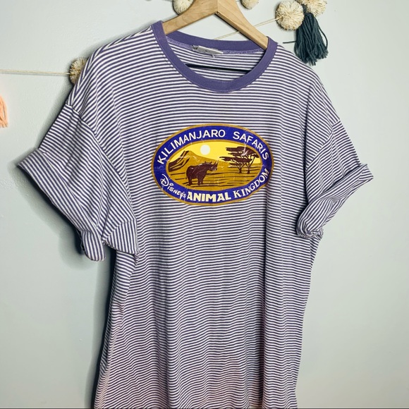 VINTAGE y2k Disney Kilimanjaro striped tee - Picture 9 of 13
